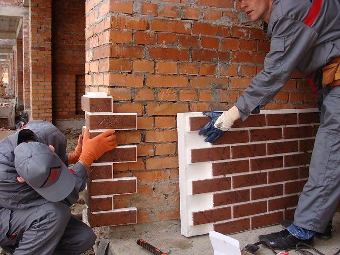 Процесс монтажа фасадных панелей